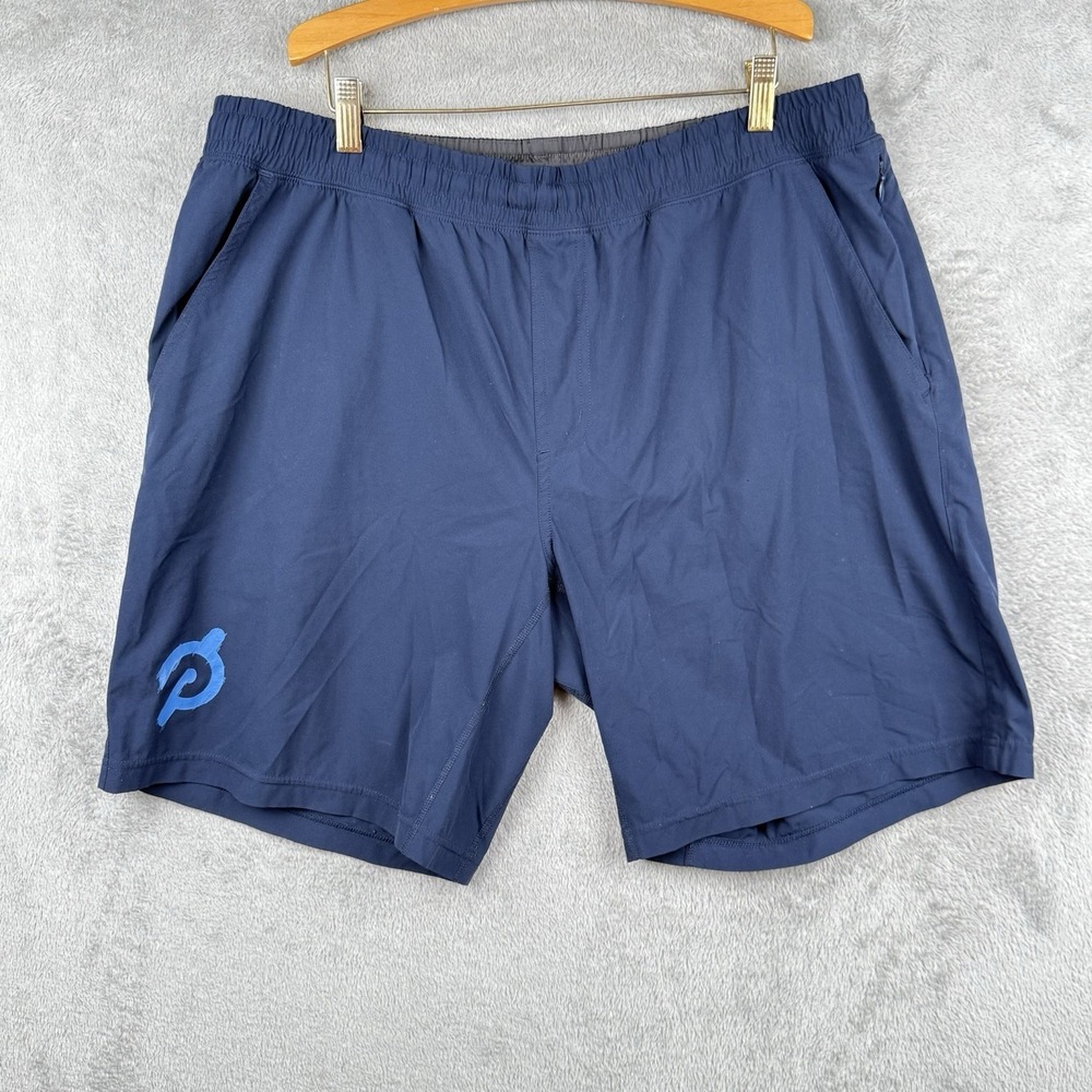 Peloton Rhone Cycle Shorts Mens XL Blue 8" Inseam Gym Workout Running Stretch